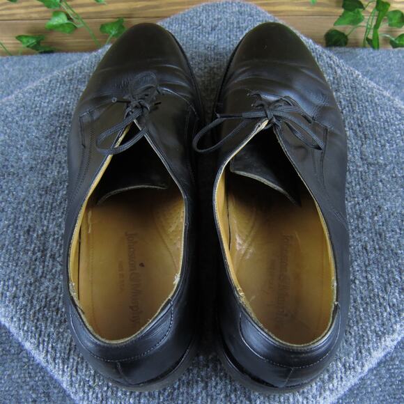 Johnston & Murphy Men USA Derby Oxfords Black Leather Size 12 Narrow Used 2025 - Picture 5 of 8